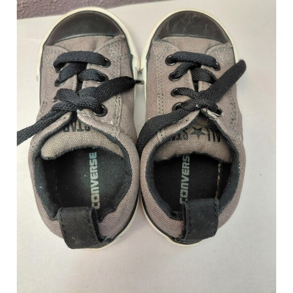 Converse Chuck Taylor All Star Shoes Infant Size 7 Low Top Black Canvas - Picture 5 of 8